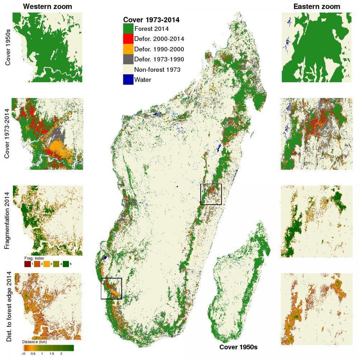 mapa Madagascar deforestazioa