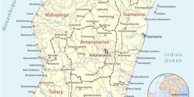 Mapa Madagascar aireportuetan
