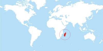 Mapa Madagascar kokapena munduarekin