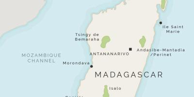 Mapa Madagascar eta inguruko uharte