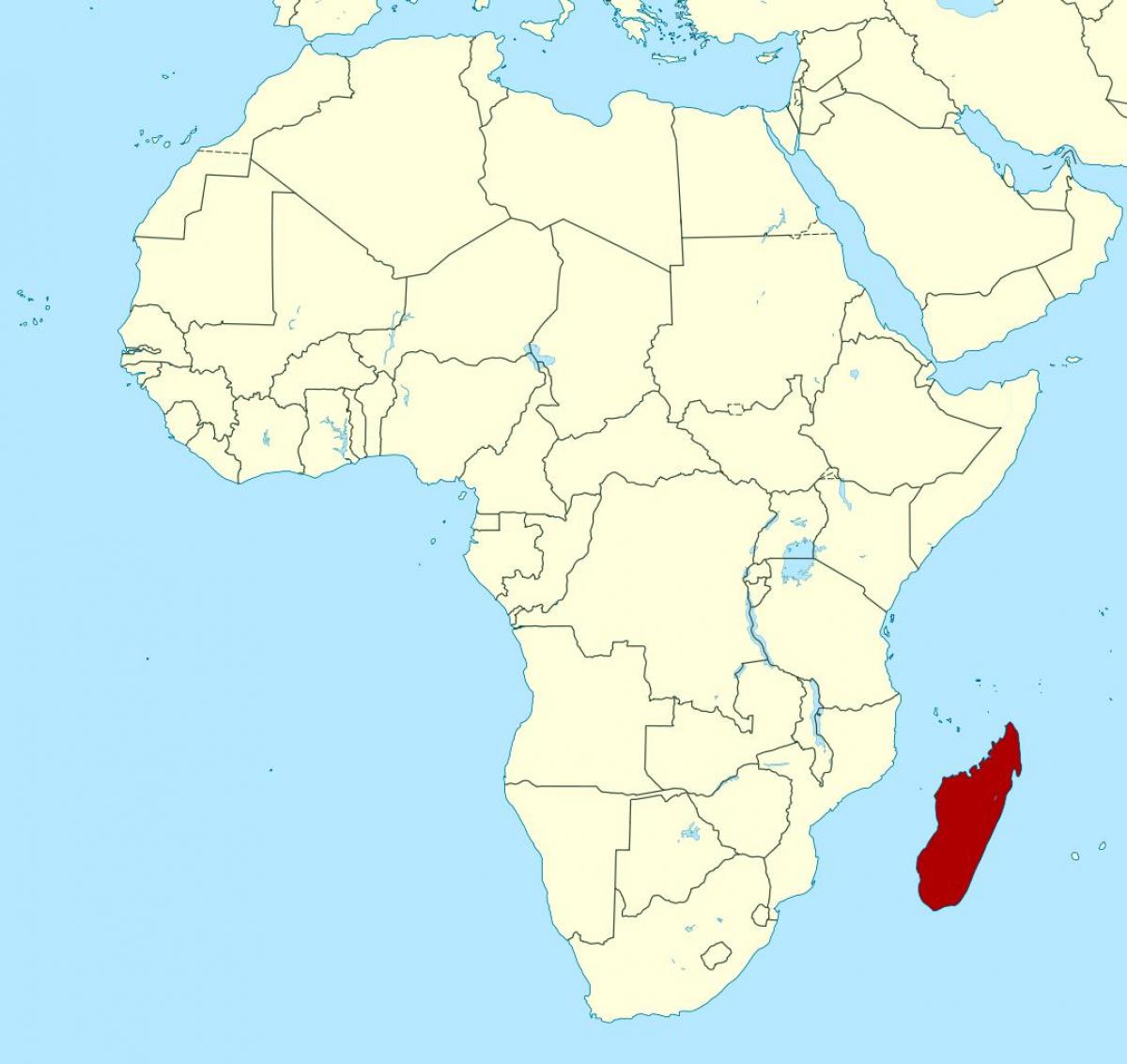 Madagascar, afrikako mapa