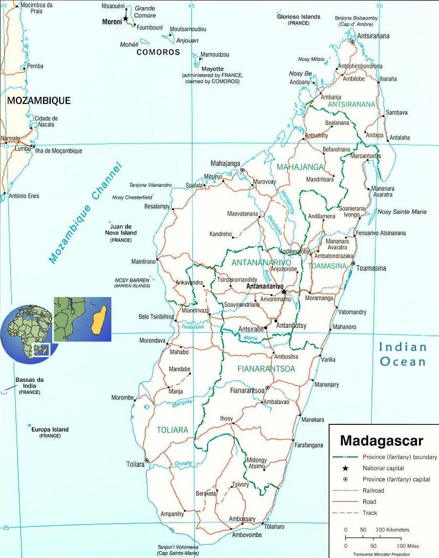 mapa Madagascar ibaiaren
