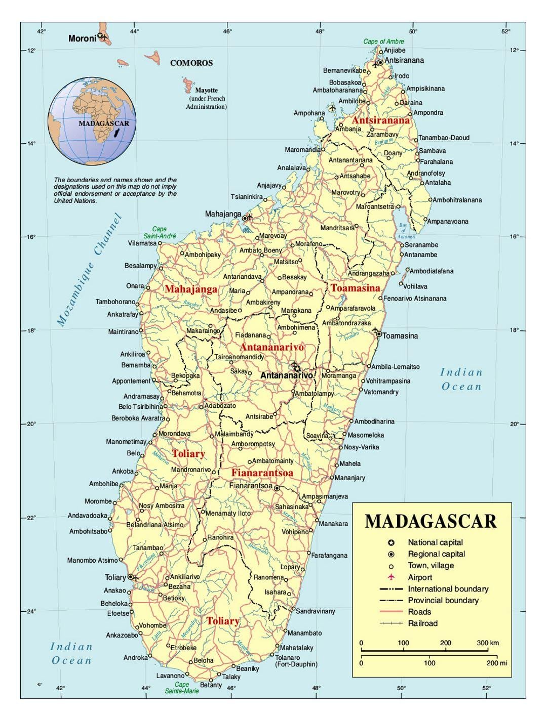 mapa zehatza Madagascar