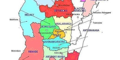 Mapa Madagascar eskualde